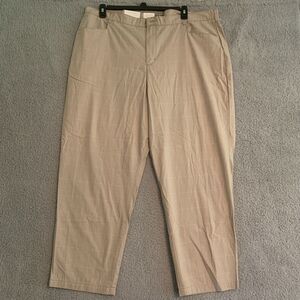 Riders By Lee Brown Wales Plaid Easy Care Pants Plus 24 Petite Relaxed Fit NWT